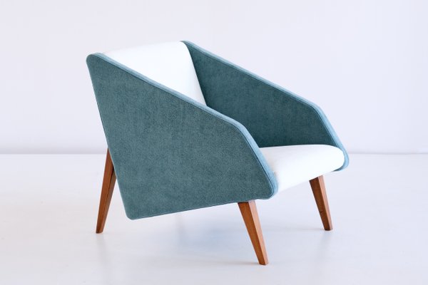 Armchair in Lelièvre Fabric and Beech Attributed to Gio Ponti, Italy, Late 1950s-FMT-960728