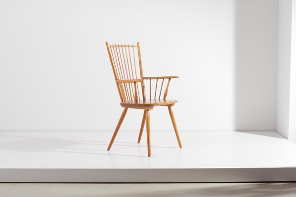 Armchair in Solid Wood by Albert Haberer for Hermann Fleiner, Germany, 1950s-SFD-653689