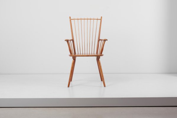 Armchair in Solid Wood by Albert Haberer for Hermann Fleiner, Germany, 1950s-SFD-653689