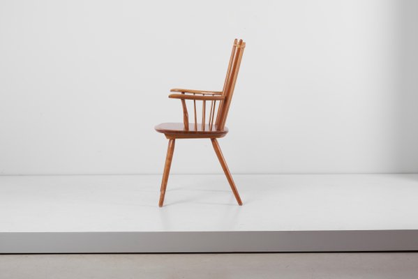 Armchair in Solid Wood by Albert Haberer for Hermann Fleiner, Germany, 1950s-SFD-653689