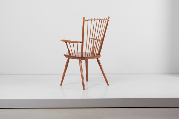 Armchair in Solid Wood by Albert Haberer for Hermann Fleiner, Germany, 1950s-SFD-653689