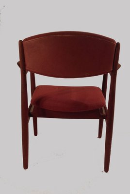 Armchair in Teak, Red Fabric and Leather by Harbo Sølvsten, 1950s-VVO-1974206