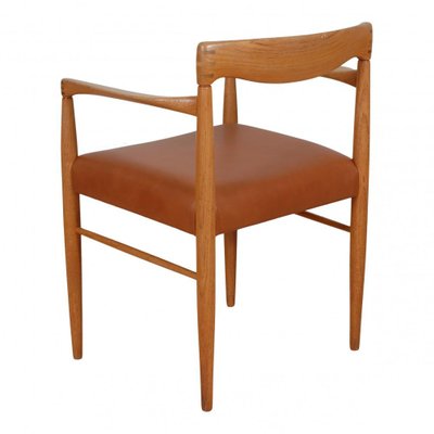 Armchair in Walnut Aniline Leather & Oak by H.W. Klein-MTD-1400471