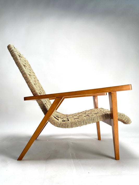 Armchair in Wood and Rope from Giuseppe Pagano, Italy, 1940s