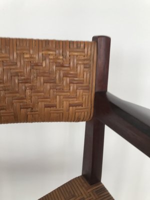 Armchair in Wood & Rattan Hvidt & Orla Mølgaard, Denmark, 1960s-CC-1661612