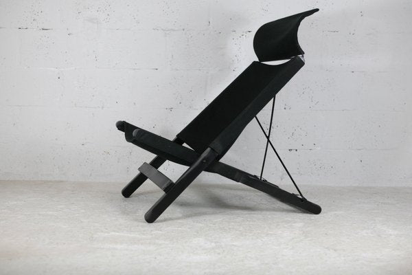 Armchair in Wood, Steel and Black Canvas by Tord Bjorklund for Ikea, 1990s-MAO-1080928