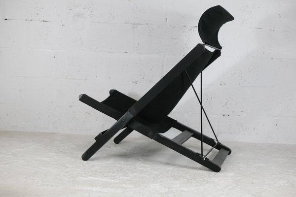 Armchair in Wood, Steel and Black Canvas by Tord Bjorklund for Ikea, 1990s-MAO-1080928