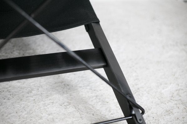 Armchair in Wood, Steel and Black Canvas by Tord Bjorklund for Ikea, 1990s-MAO-1080928