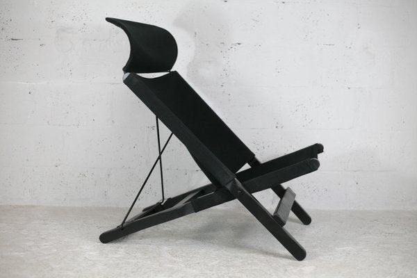 Armchair in Wood, Steel and Black Canvas by Tord Bjorklund for Ikea, 1990s-MAO-1080928