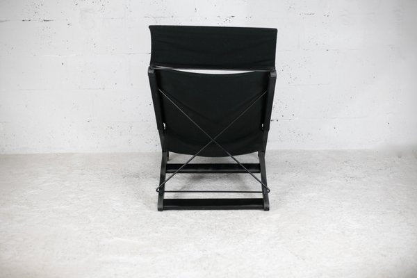 Armchair in Wood, Steel and Black Canvas by Tord Bjorklund for Ikea, 1990s-MAO-1080928