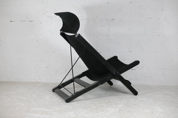 Armchair in Wood, Steel and Black Canvas by Tord Bjorklund for Ikea, 1990s-MAO-1080928