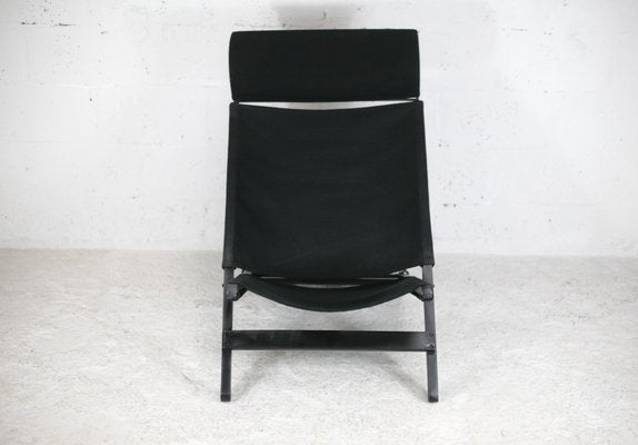 Armchair in Wood, Steel and Black Canvas by Tord Bjorklund for Ikea, 1990s-MAO-1080928