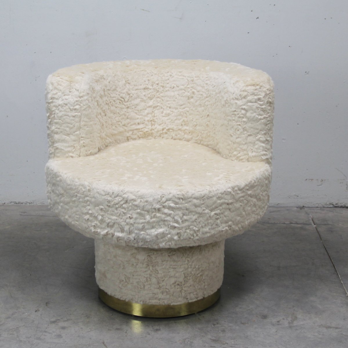 Armchair Upholstered in Curly Pile Fabric, 1970s