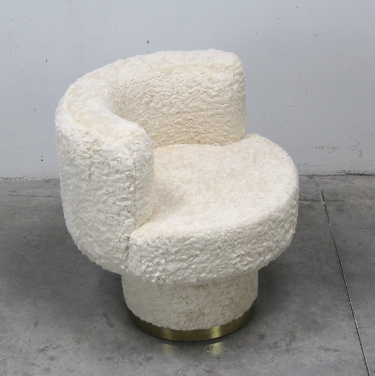 Armchair Upholstered in Curly Pile Fabric, 1970s