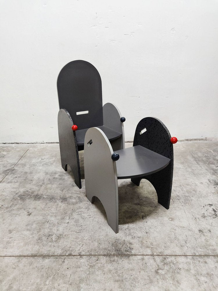 Armchair with Footstool by Tiziano Dal Pozzo, 1980s, Set of 2