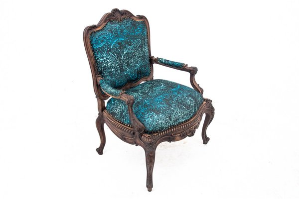 Armchair with Footstool, France, 1880s, Set of 2-BXB-1736046