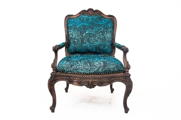 Armchair with Footstool, France, 1880s, Set of 2-BXB-1736046