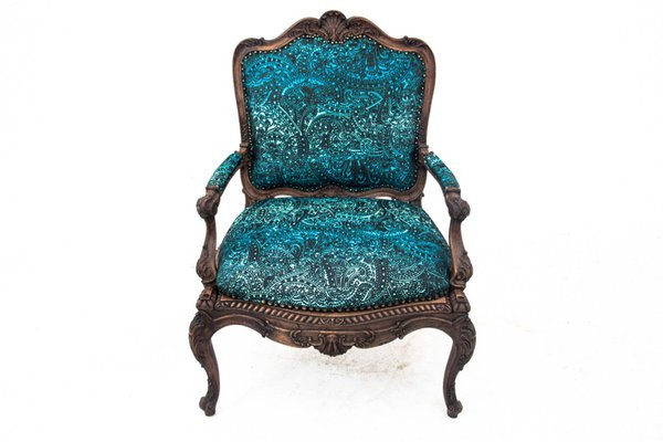 Armchair with Footstool, France, 1880s, Set of 2-BXB-1736046