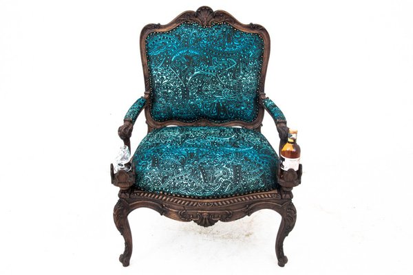 Armchair with Footstool, France, 1880s, Set of 2-BXB-1736046