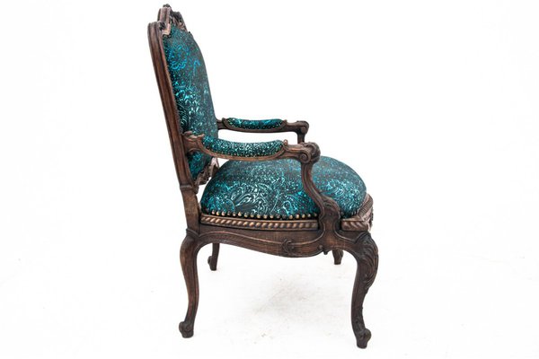 Armchair with Footstool, France, 1880s, Set of 2-BXB-1736046