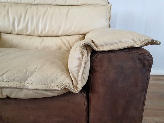 Armchair with Pouf in Leather and Suede, Italy, 1970s, Set of 2-ZUW-1577593