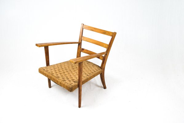 Armchair with Rope Seat in the Style of Gio Ponti-SAV-1080033