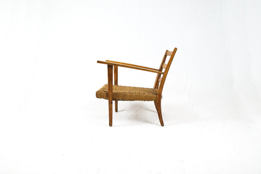 Armchair with Rope Seat in the Style of Gio Ponti