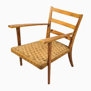 Armchair with Rope Seat in the Style of Gio Ponti-SAV-1080033