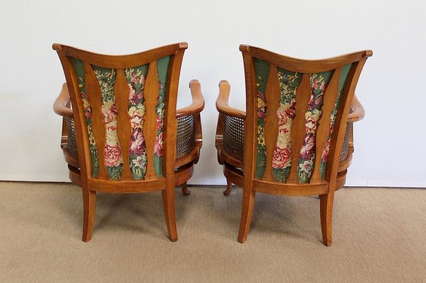 Armchairs and Chippendale Table in Solid Beech, 1950s, Set of 3-RVK-1047660