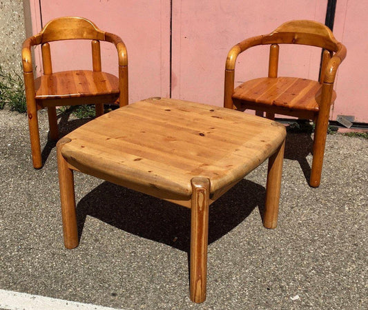 Armchairs and Coffee Table by Rainer Daumiller, Set of 3