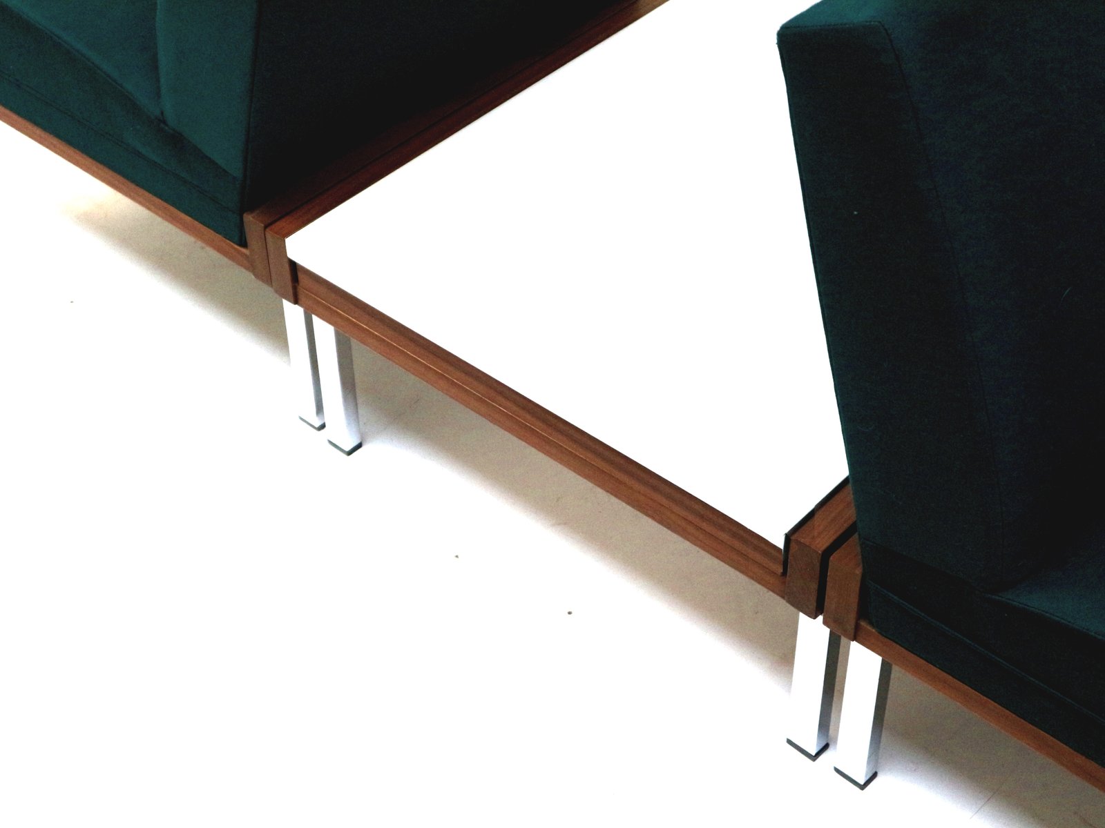 Armchairs and Coffee Table Modular Sofa, 1970s, Set of 3