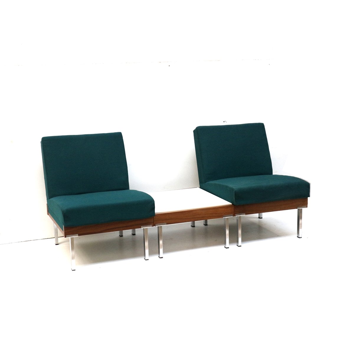 Armchairs and Coffee Table Modular Sofa, 1970s, Set of 3