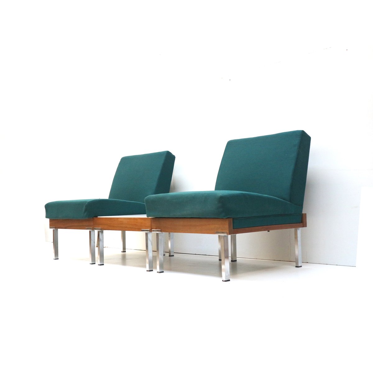 Armchairs and Coffee Table Modular Sofa, 1970s, Set of 3