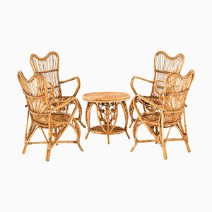 Armchairs and Table, Set of 5-SC-899233