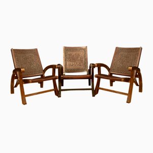 Armchairs attributed to Angel Pazminno for Muebles De Estilo, Ecuador, 1960s, Set of 3-RTR-1703582