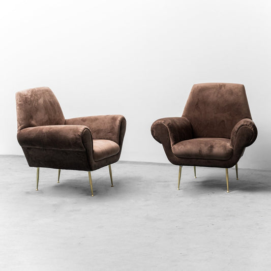 Armchairs attributed to Gigi Radice for Minotti, 1950s, Set of 2