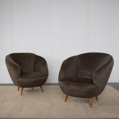 Armchairs attributed to Gio Ponti, 1950s, Set of 2-JQO-1793629