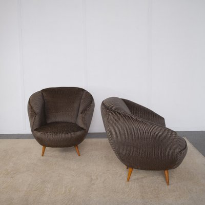 Armchairs attributed to Gio Ponti, 1950s, Set of 2-JQO-1793629