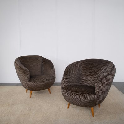 Armchairs attributed to Gio Ponti, 1950s, Set of 2-JQO-1793629