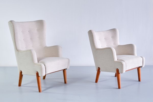 Armchairs by Eva and Nils Koppel for Slagelse Møbelværk, Denmark, 1950s, Set of 2-FMT-1275233