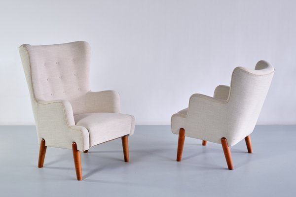 Armchairs by Eva and Nils Koppel for Slagelse Møbelværk, Denmark, 1950s, Set of 2-FMT-1275233