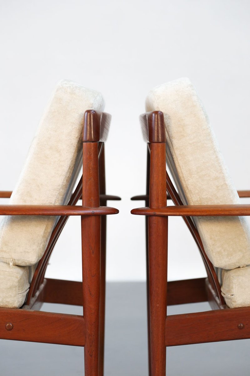 Armchairs by Grete Jalk, 1960s, Set of 2