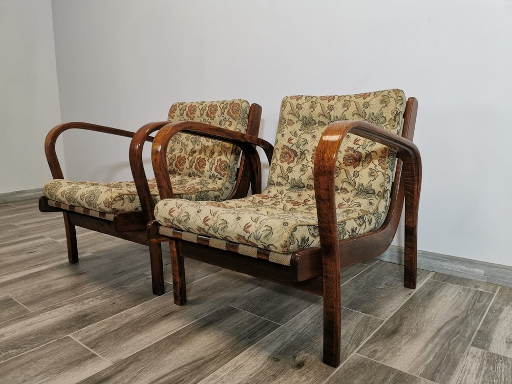 Armchairs by K. Kozelka & A. Kropacek, 1950s, Set of 2