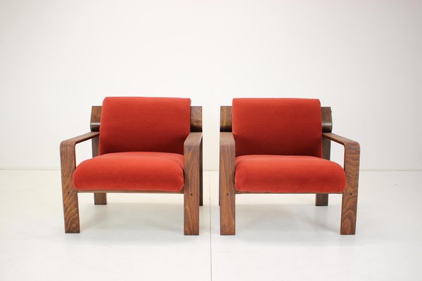 Armchairs by Ludvík Volák for Dřevopodnik Holešov, 1960s, Set of 2-TZ-1098757