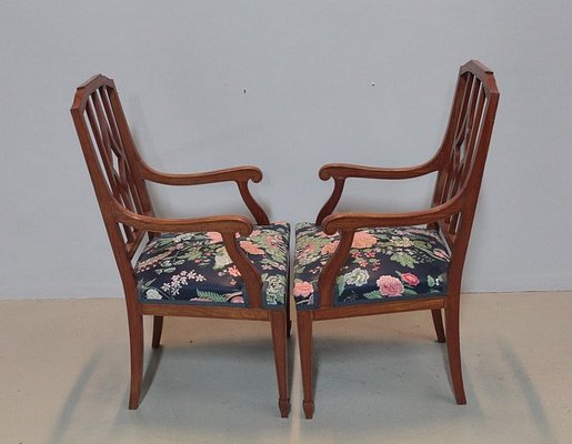 Armchairs & Chairs in Mahogany, 20th Century, Set of 4-RVK-1162246