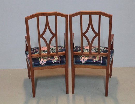 Armchairs & Chairs in Mahogany, 20th Century, Set of 4-RVK-1162246