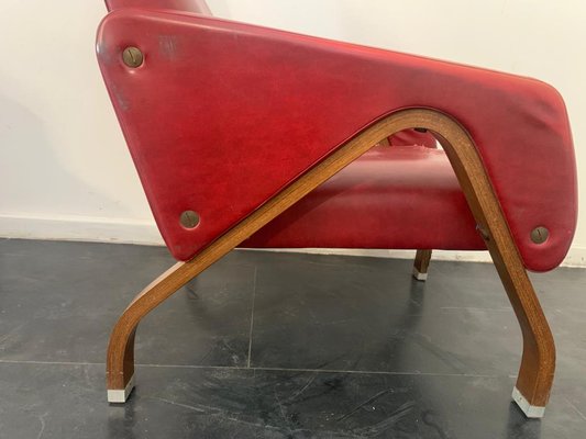 Armchairs in Curved Plywood with Steel Fittings, 1960s, Set of 3-IJR-1145195