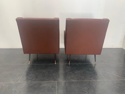 Armchairs in Leatherette, Italy, 1950s, Set of 2-IJR-1047647