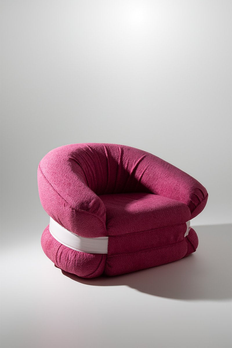 Armchairs in Pink Bouclé by Adriano Piazzesi, 1970, Set of 2