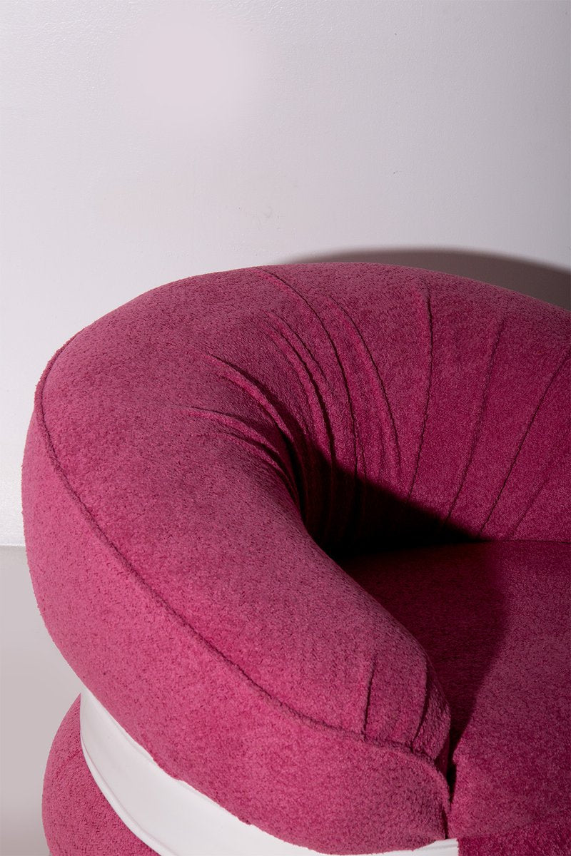 Armchairs in Pink Bouclé by Adriano Piazzesi, 1970, Set of 2